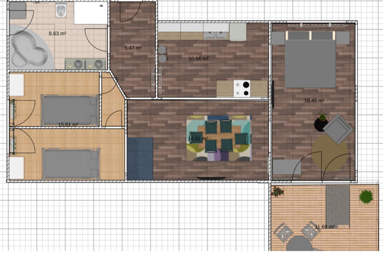 Apartment Humboldt 3 Schlafzimmer,Wifi, Netflix Parken, Terrasse, Klimatisiert, Naehe Zentrum เยนา ภายนอก รูปภาพ